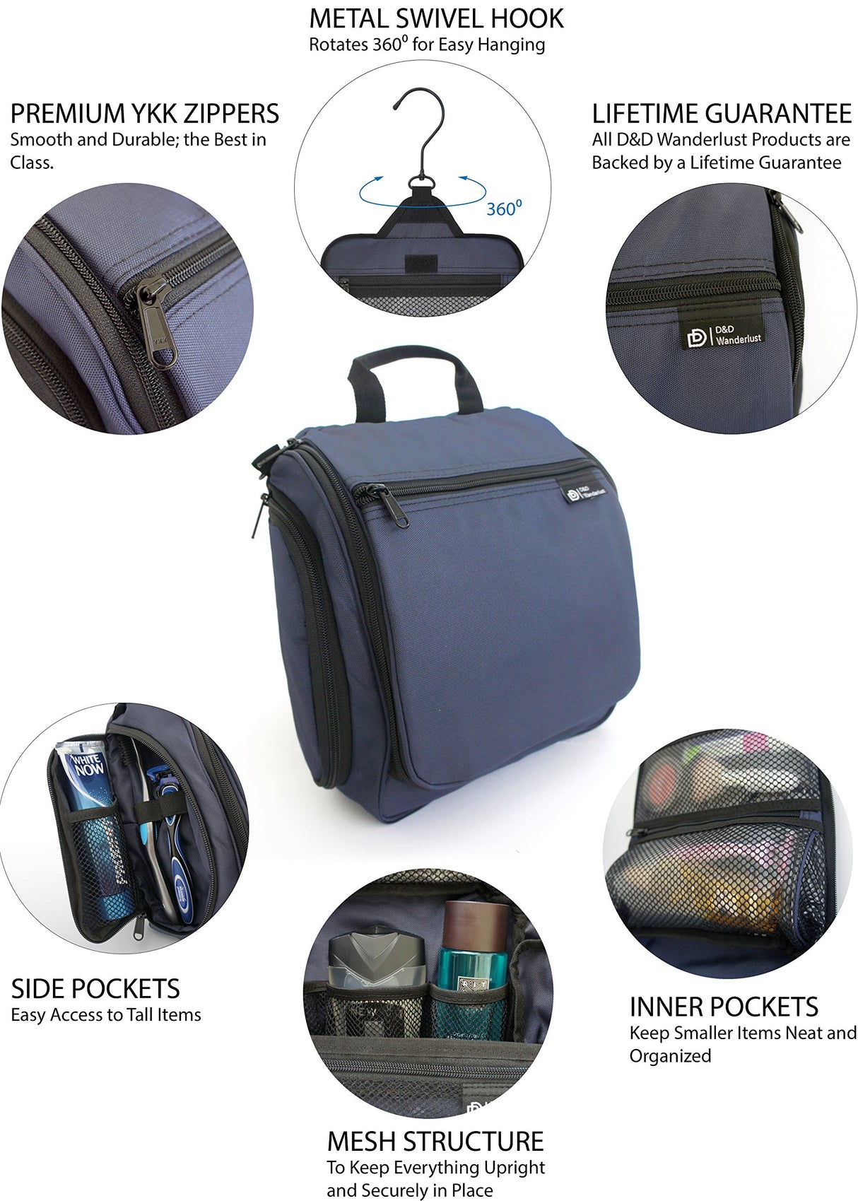 Organizador para maquillaje y artículos de tocador unisex