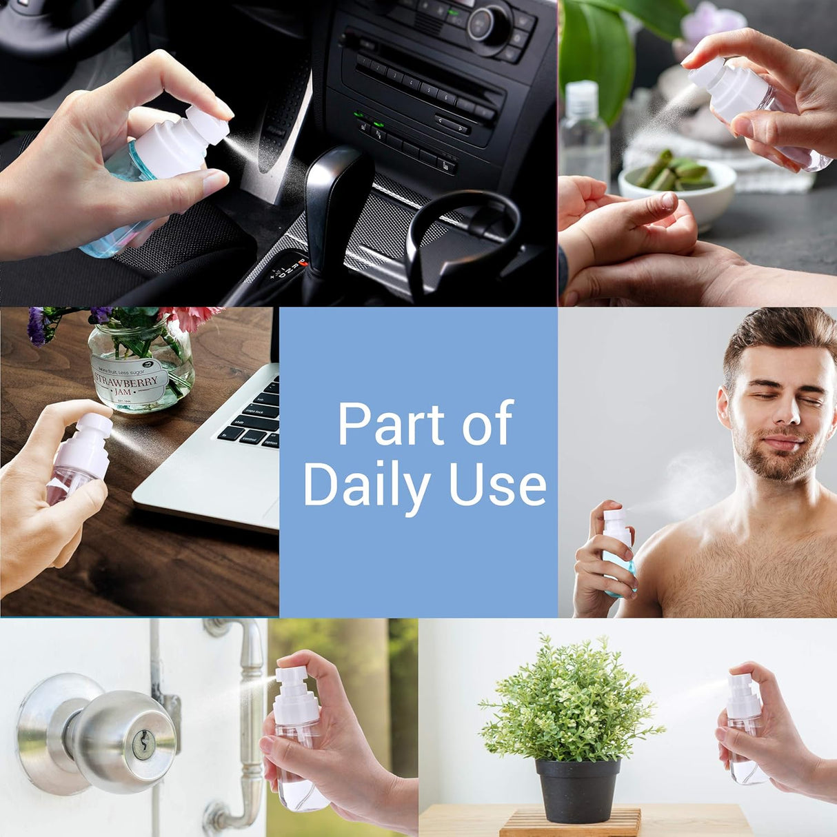 Botellas Spray Vacías 2oz - Mini Atomizadores Fina Bruma - Pack 2