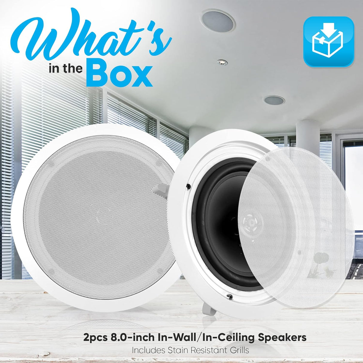 Par de altavoces empotrables de pared 250 W Pyle