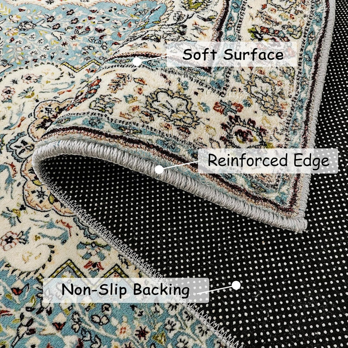 Tapetes decorativos redonda de medallón floral para hogar