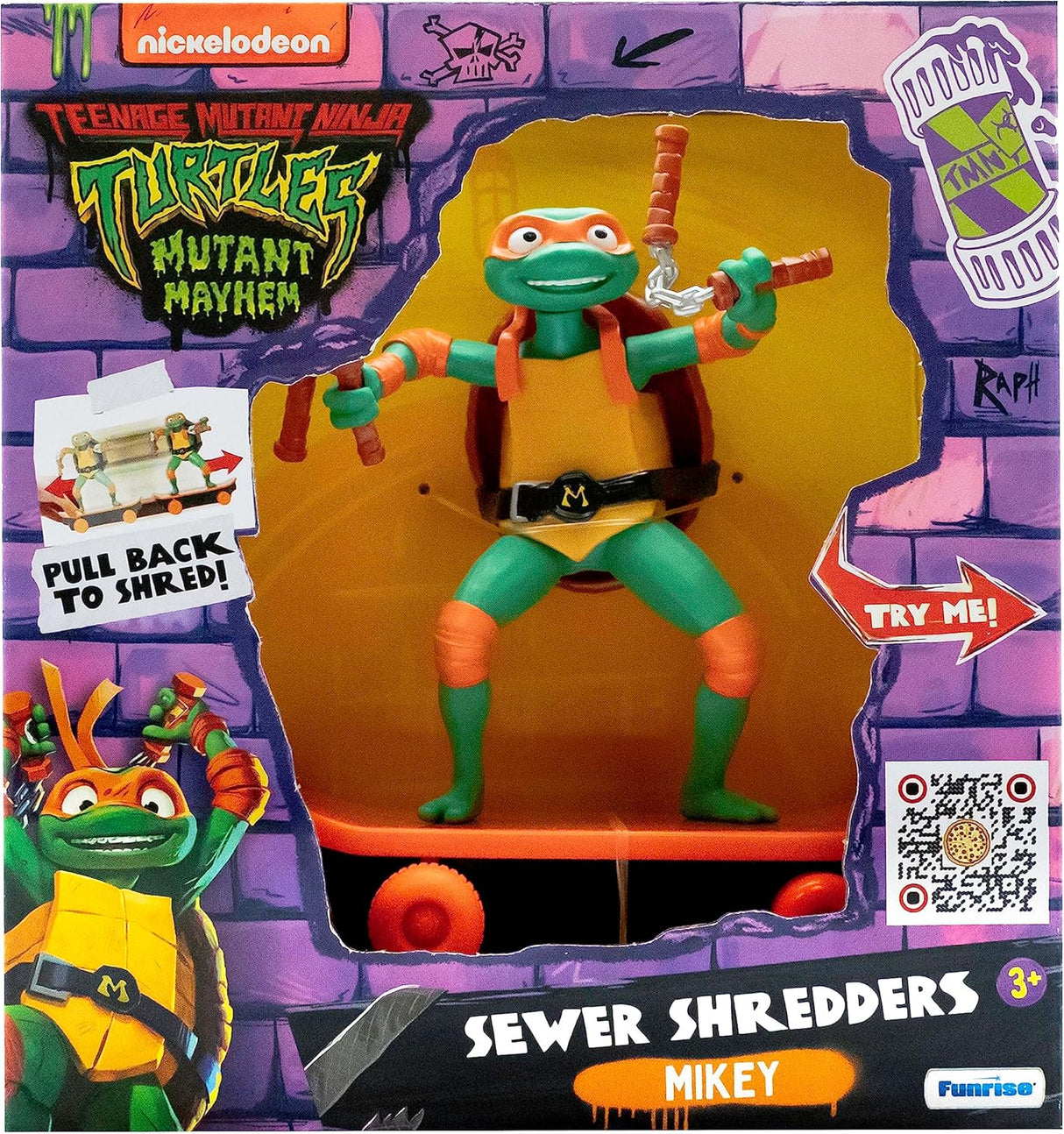 Figura de acción Michelangelo TMNT 5 con acción Shredders