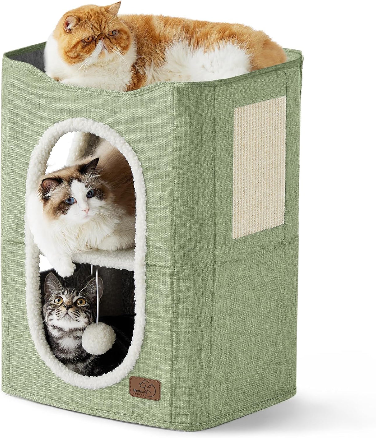 Casa para Gatos 2 Niveles Bedsure con Rascador y Escondite