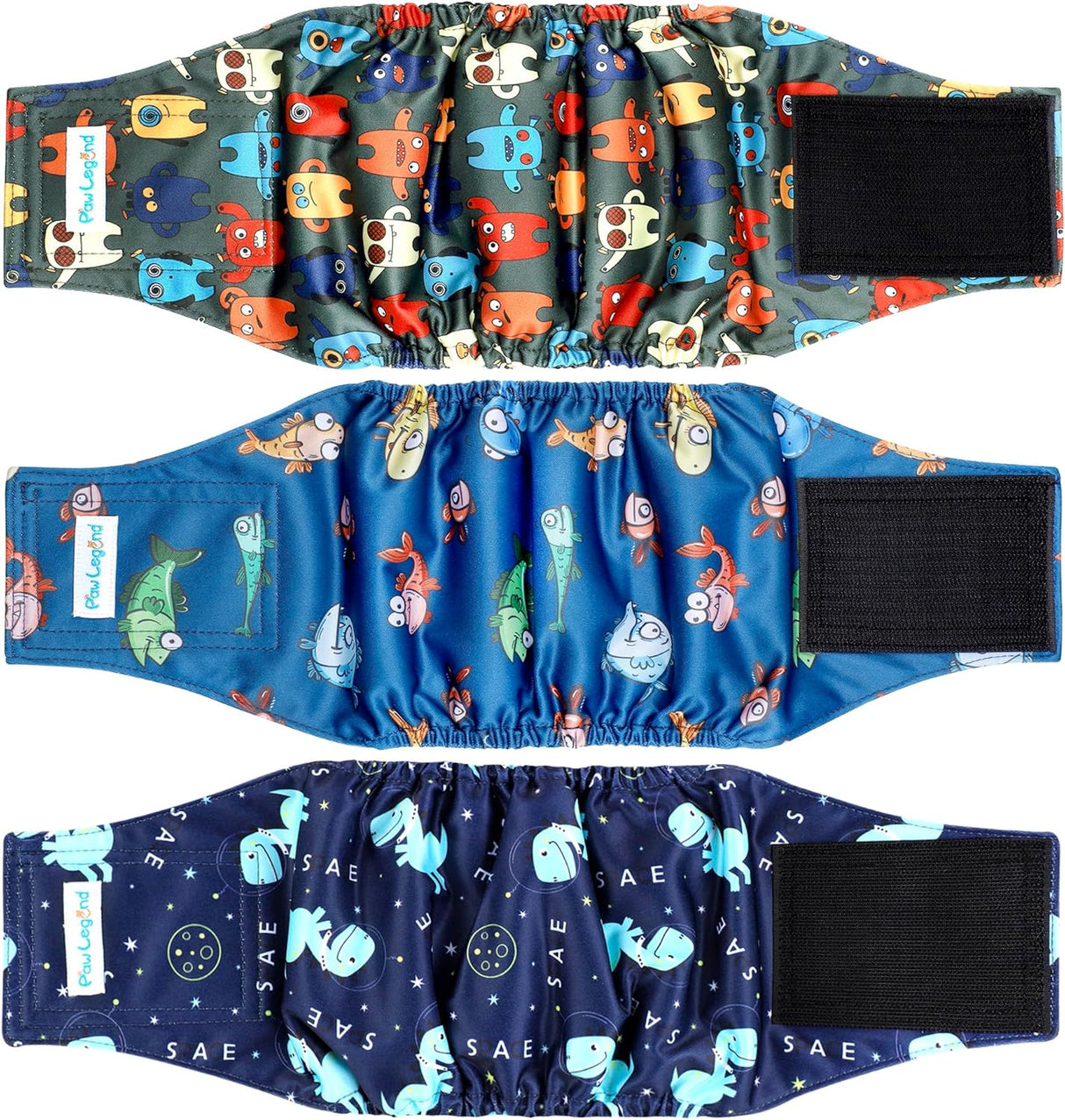 Paw Legend Pañales lavables vientre cachorros(paquete 3, S)