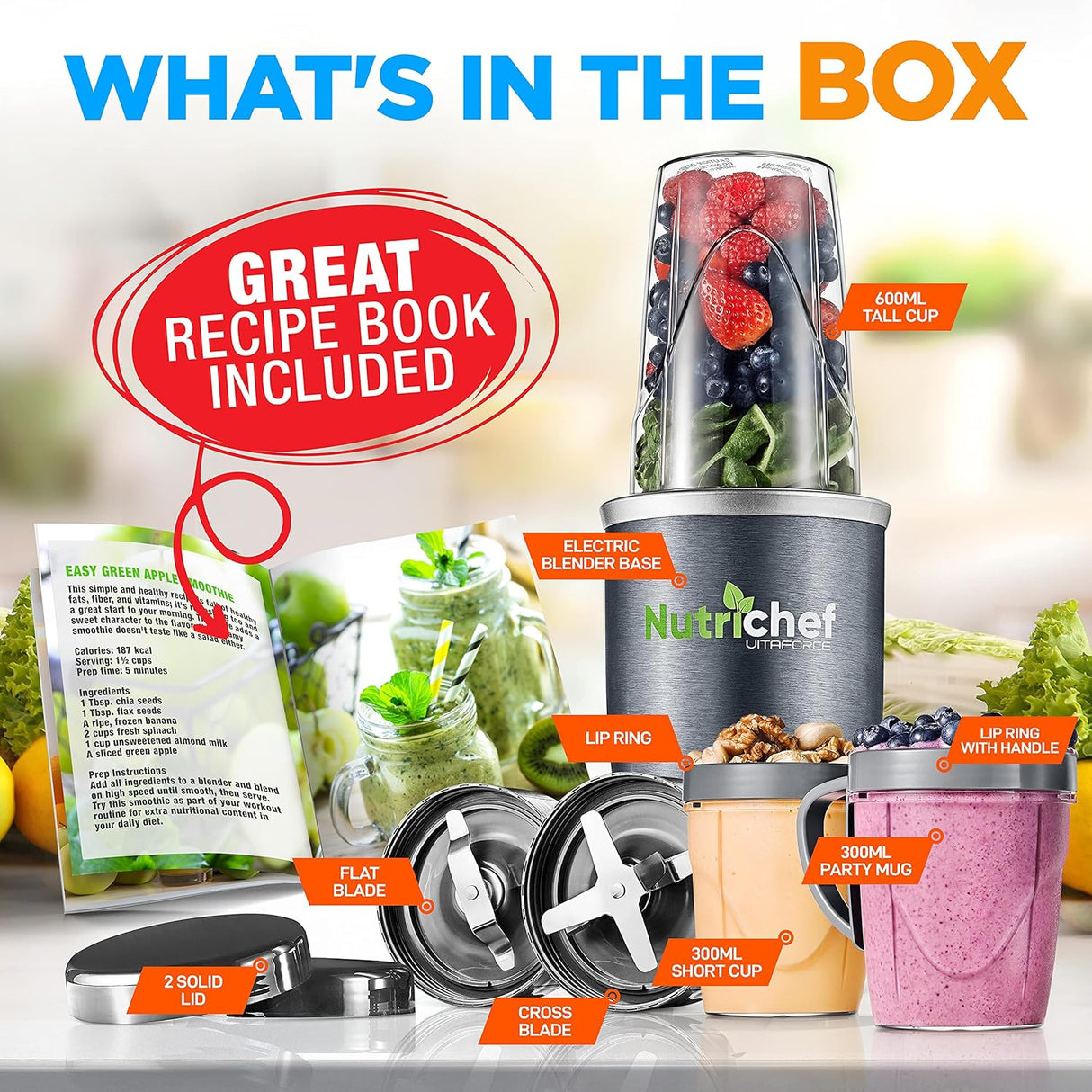 Licuadora mini profesional de 600 NUTRICHEF NCBL60