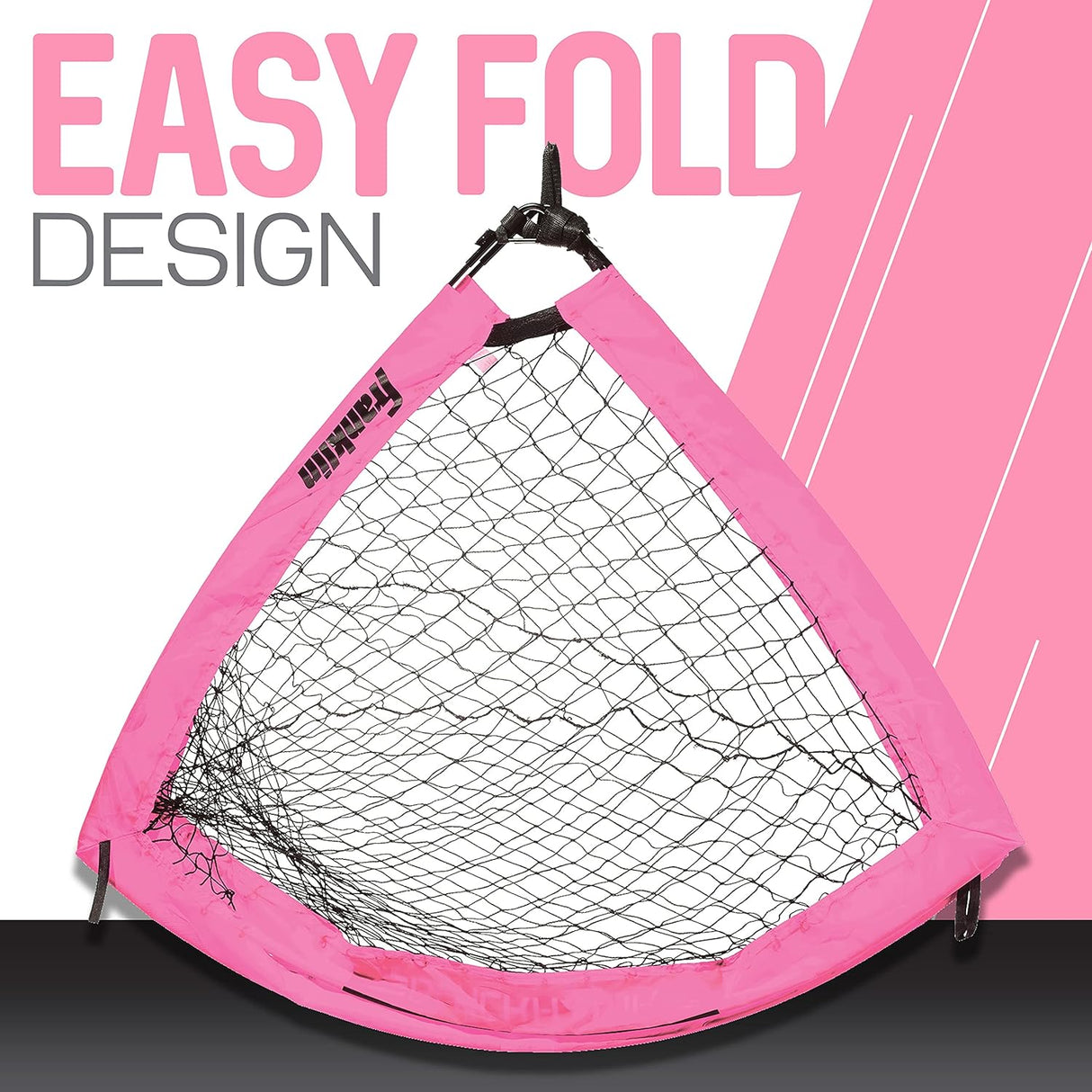 Porteria de futbol con red y bolso, color rosado, para juegos