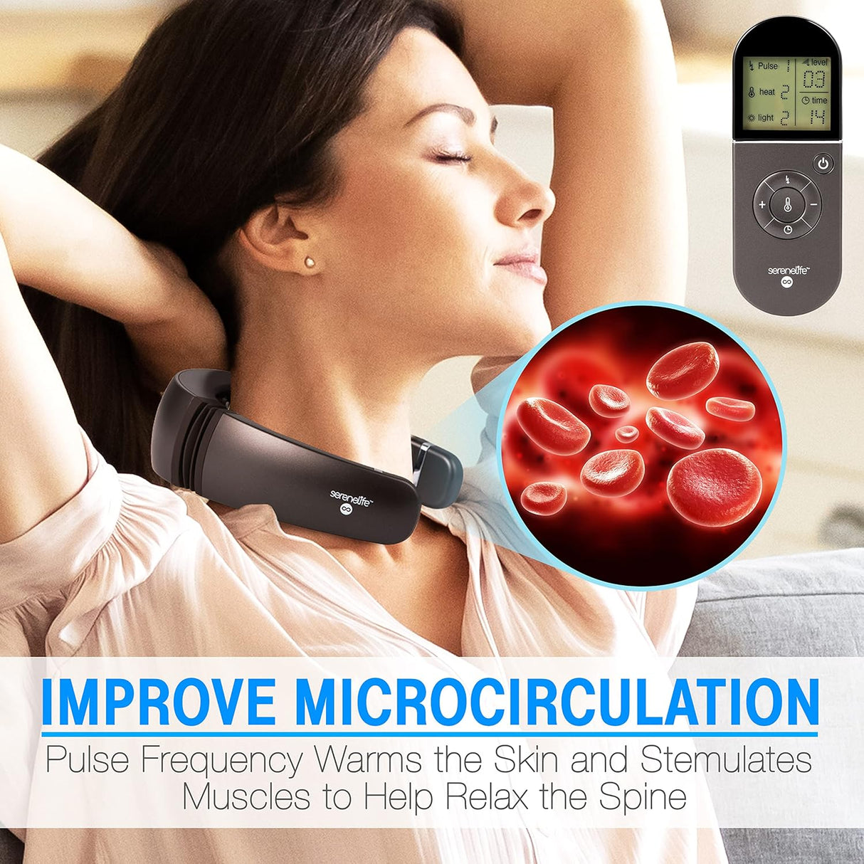 Masajeador de cuello inteligente SERENELIFE SLNKMSG131