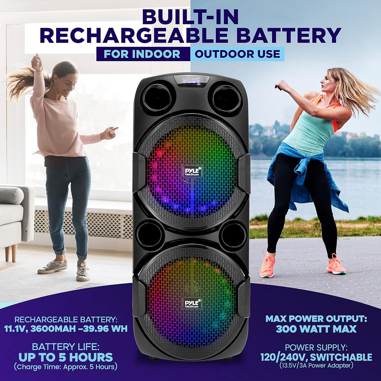 Parlante Portátil con Bluetooth PYLE-PRO PHPD82B