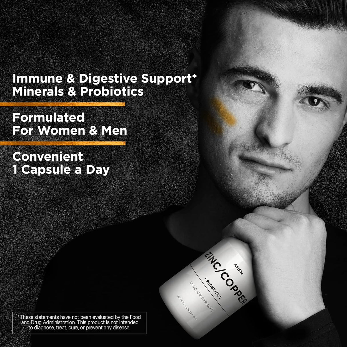 Suplemento de zinc y cobre + probióticos de zinc de 50 mg