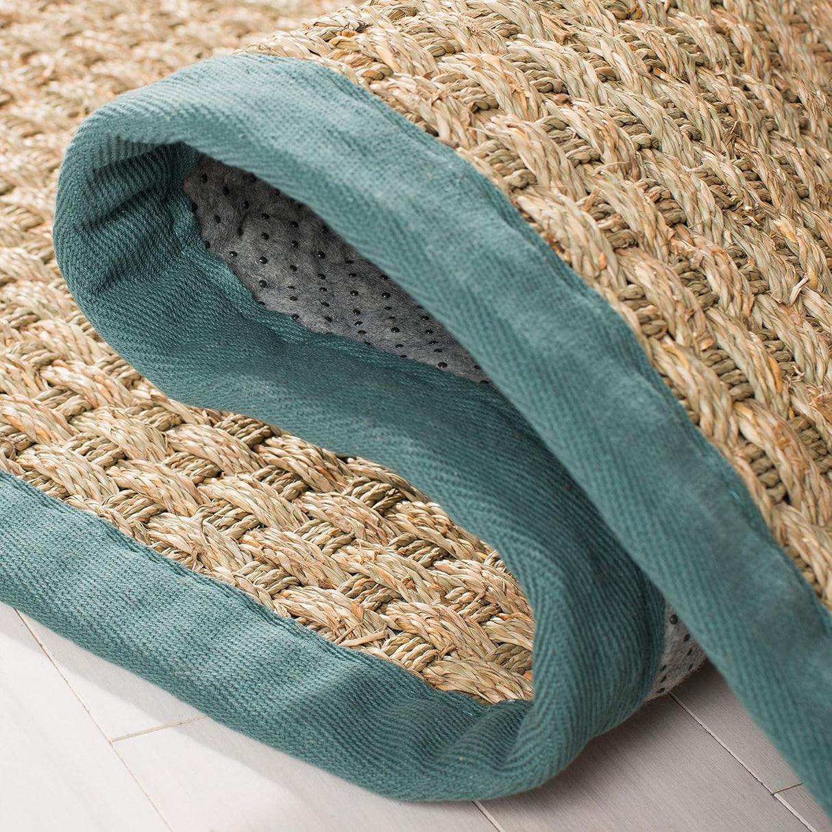 Alfombra de fibra natural, diseño de mimbre, modelo NF114M