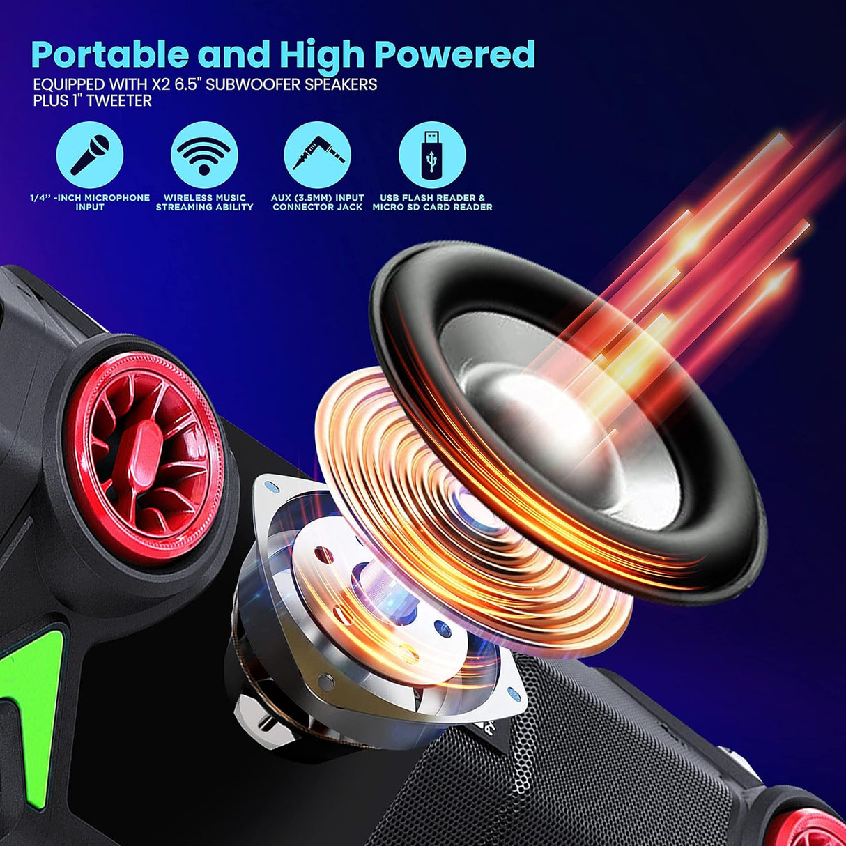 Altavoz PA portátil Bluetooth de 400 W PYLE-PRO
