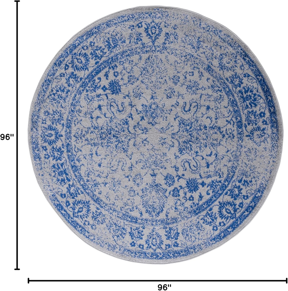 Alfombra redonda oriental desgastada ADR109A para sala y dormitorio