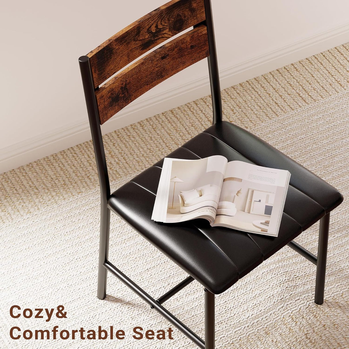 Juego de Mesa de Comedor para 2, Mesa y Sillas Tapizadas