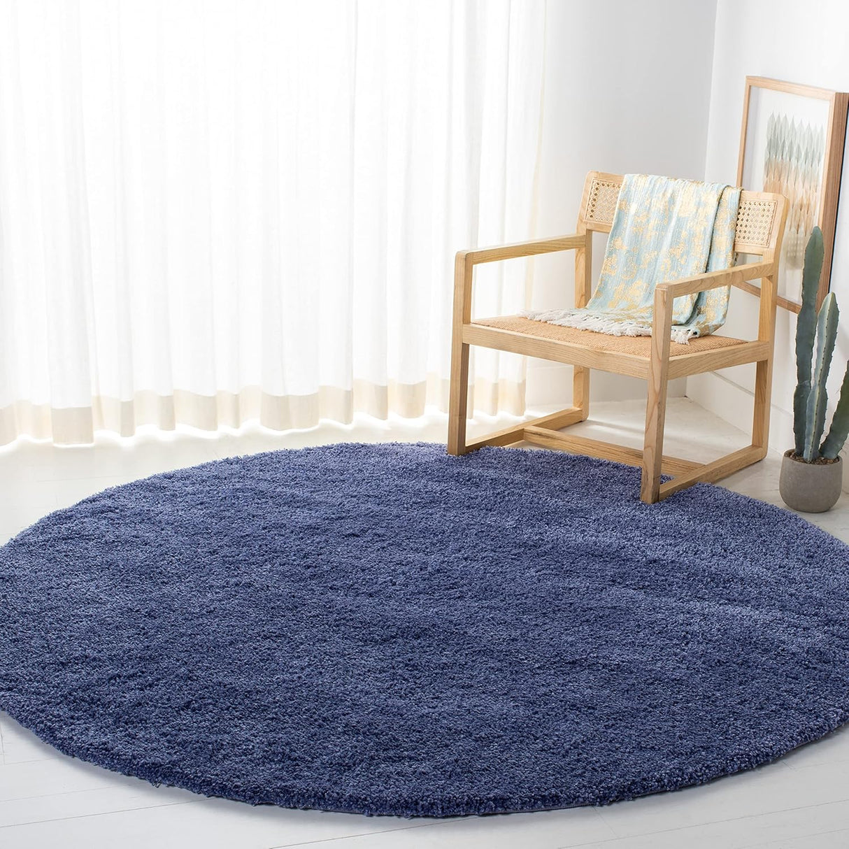 Rug redondo suave de 2 pulgadas para sala y comedor SG151
