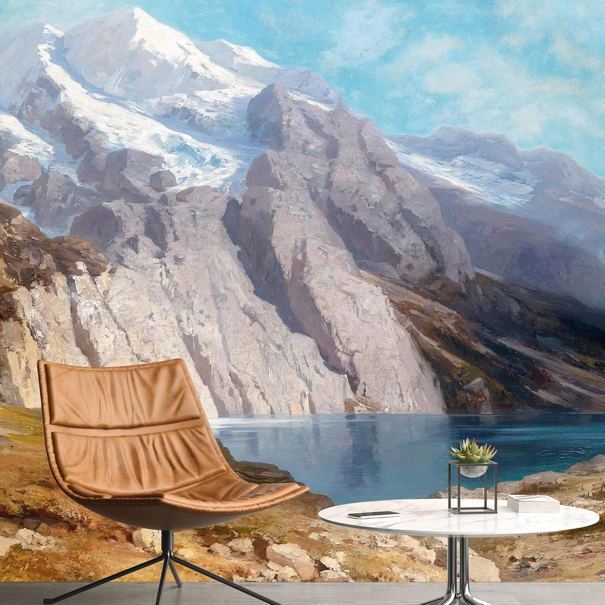 Adhesivo removible de pared/mural Otoño Cordillera Lago