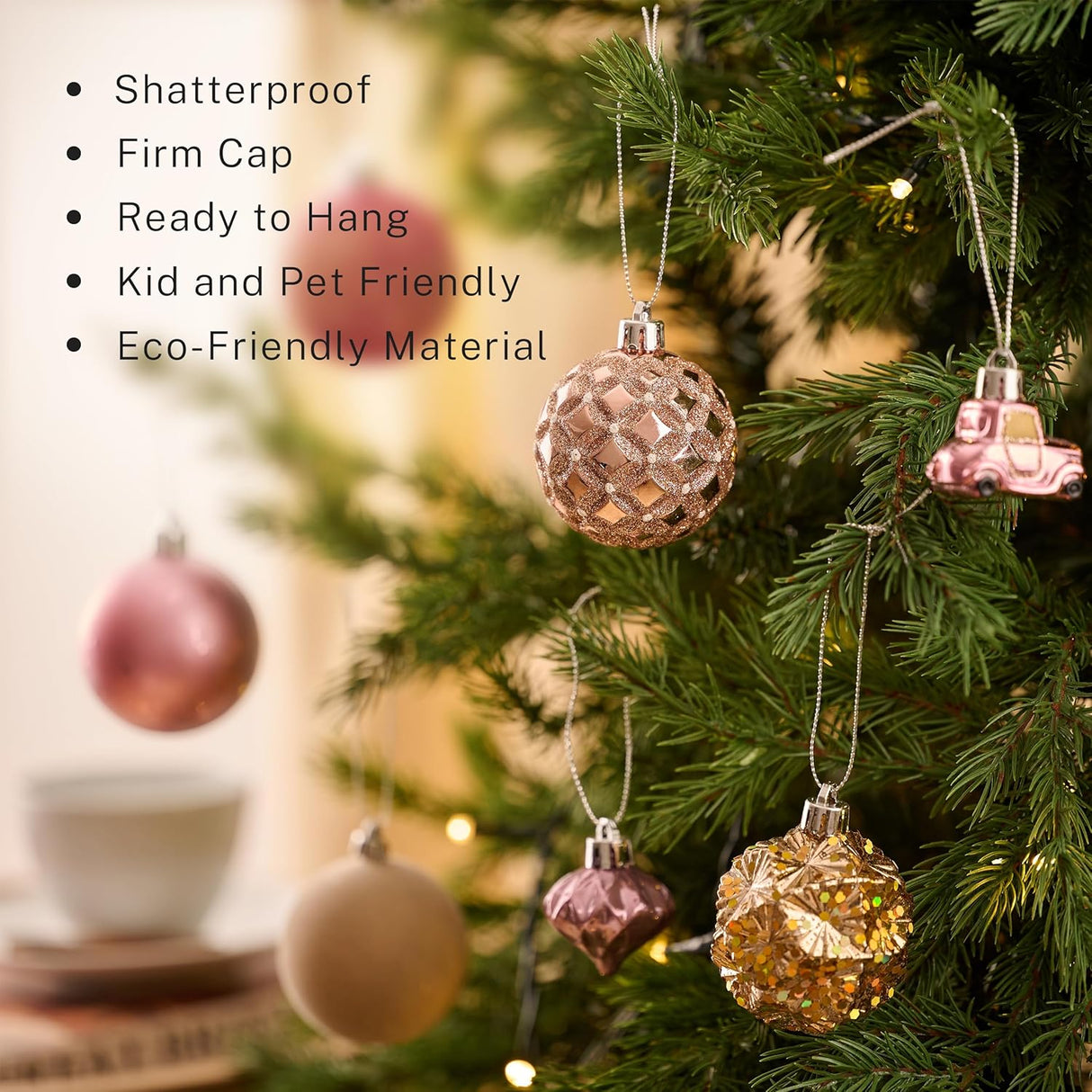 Adornos Navideños DecorbyHannah, 21ct, Shatterproof, Velvet.