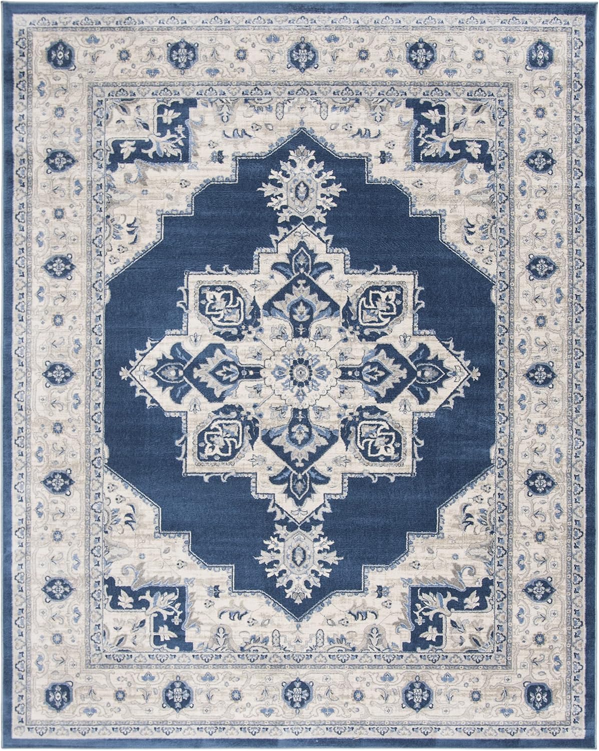 Alfombra Área Medallón Distinguido, Diseño Fácil Cuidado, BNT865N