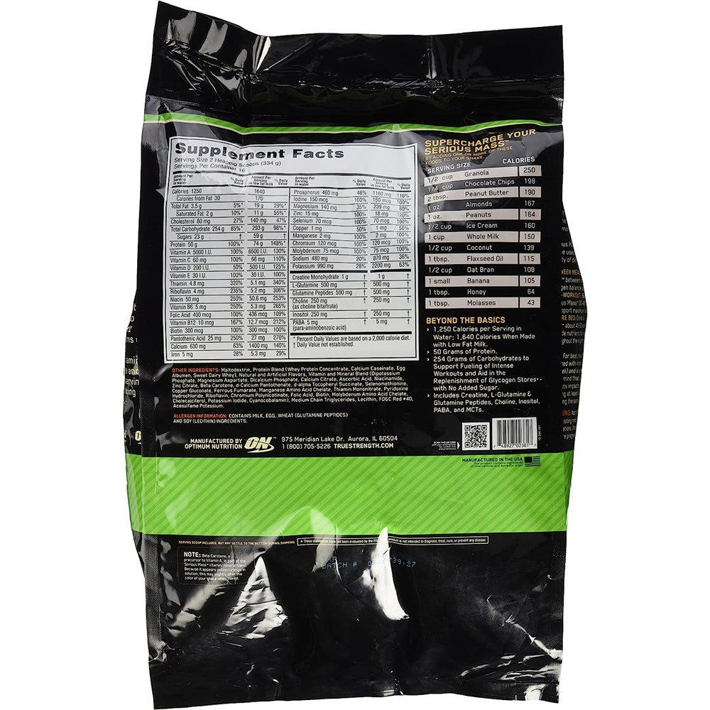 Suplemento Serious Mass Strawberry Weight Gain Proteína 12lb