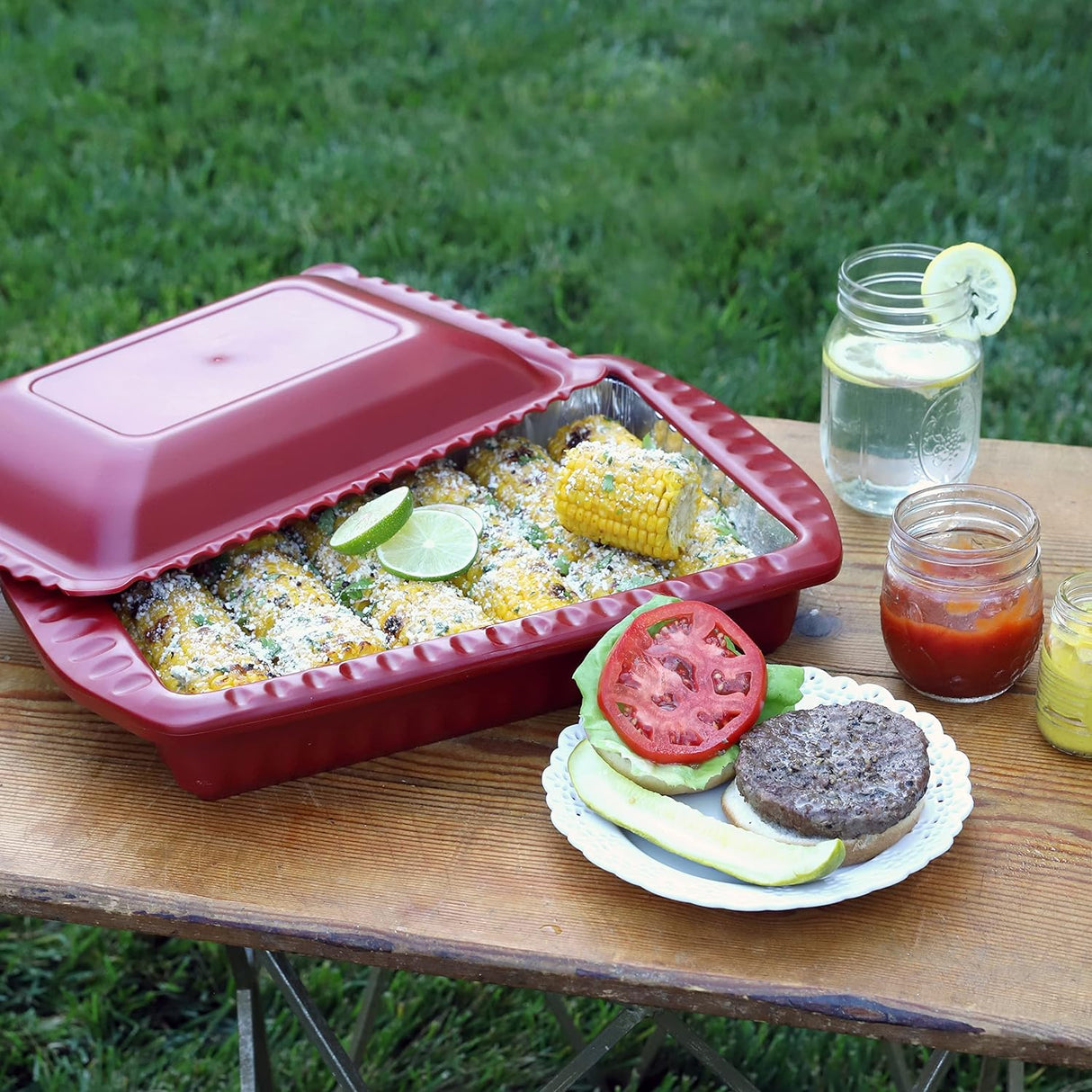 Portador para servir y cazuela para sartenes de papel de aluminio de 9 x 13