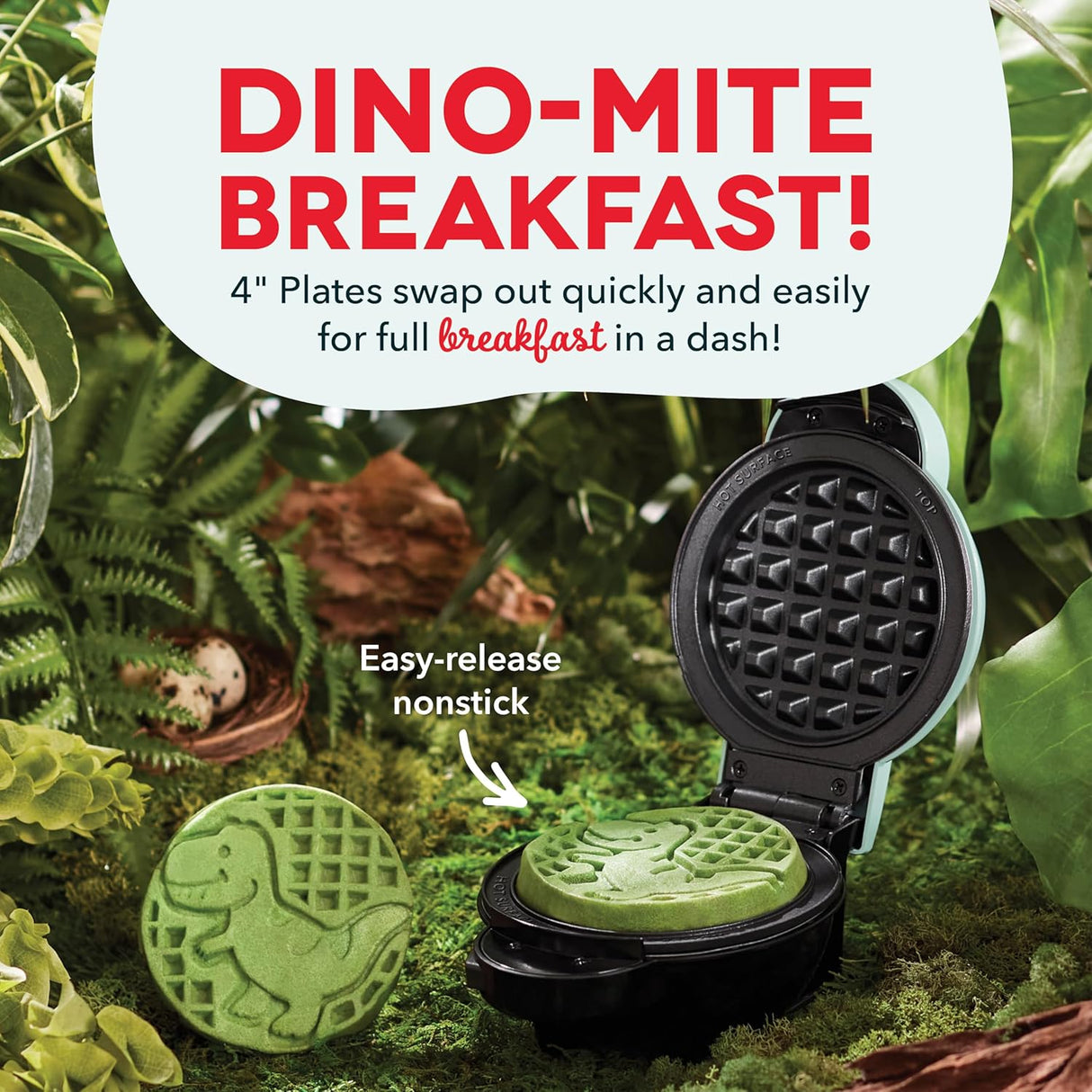 Mini Sistema Multimaker DASH - Waffle Maker 4 en 1 con Placas