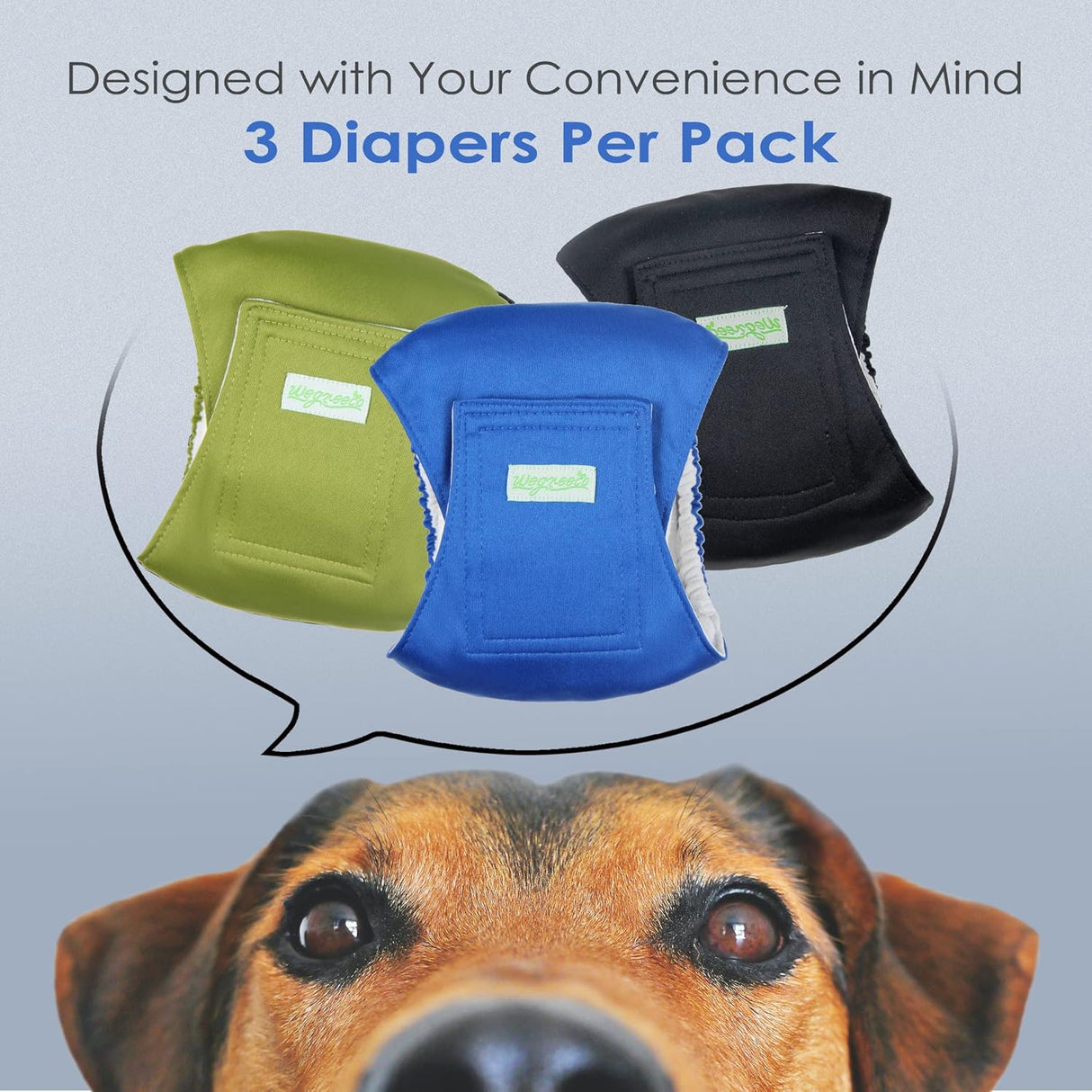 wegreeco - Pañales lavables perros paquete de 3 talla S