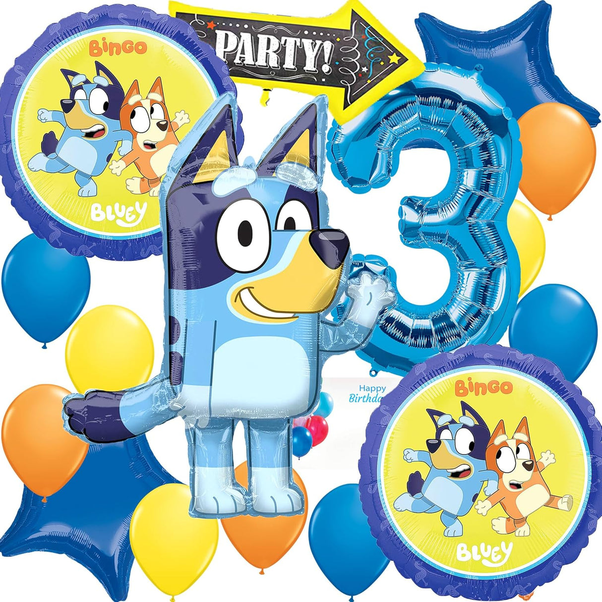 Decoraciones de Fiesta Cumpleaños 3 Aniversario con Globos