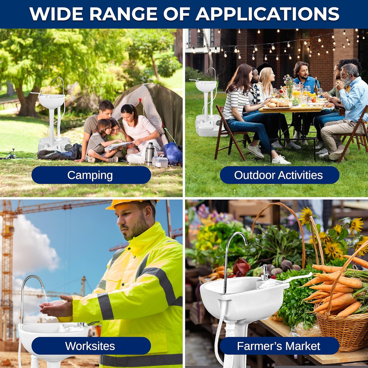 Fregadero portátil SereneLife 17L, bomba pie, 24L residuos