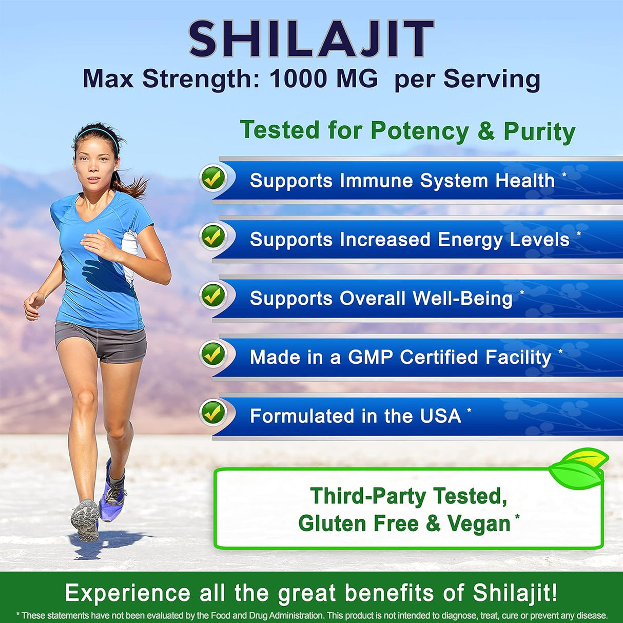Suplemento Nutrition extracto puro Shilajit 1000mg - 120 cáp