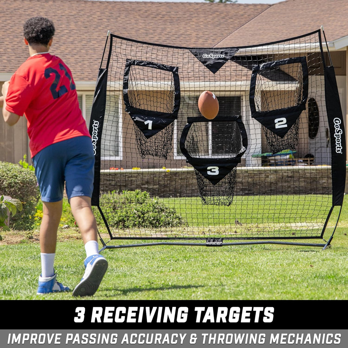 Red de lanzamiento de fútbol - Elige entre 8x8 pies o 6x6 pies
