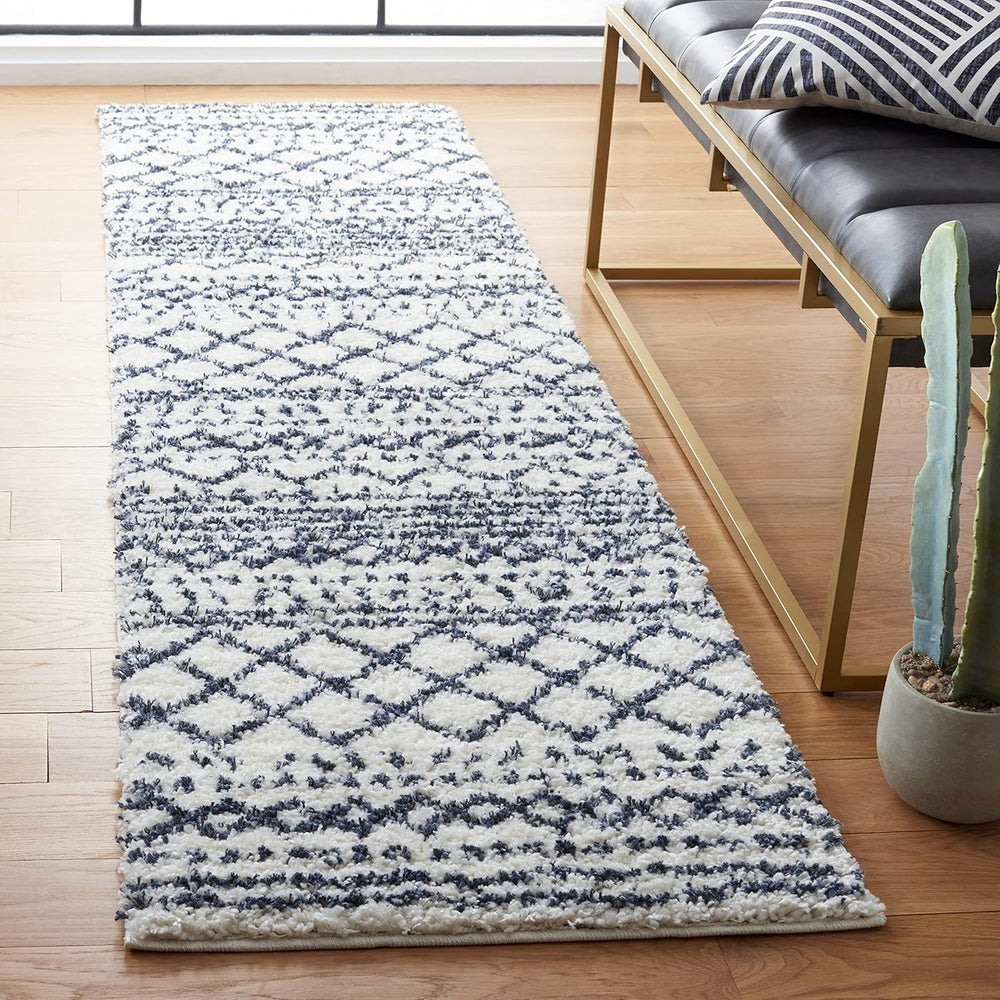 Alfombra Runner Shag, Diseño Marroquí, 1.6 pulgadas de grosor