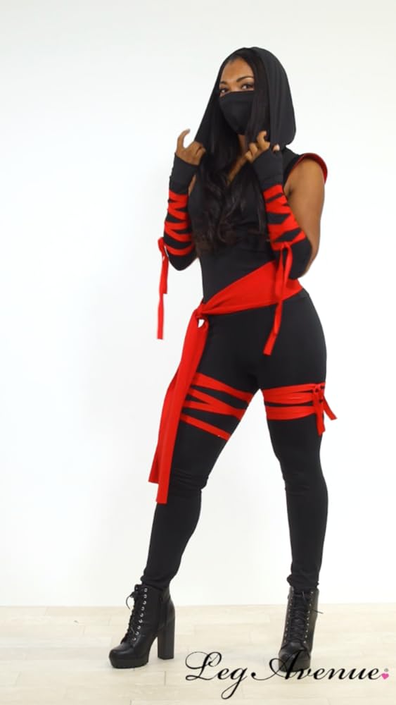 Disfraz de ninja mortal de 5 piezas para mujer