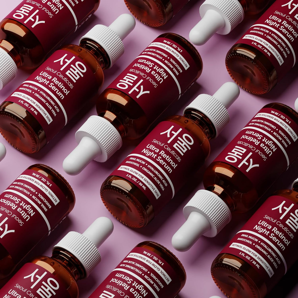 Sérum Nocturno Retinol Coreano 1% con Mucina, Ácido Hialurónico