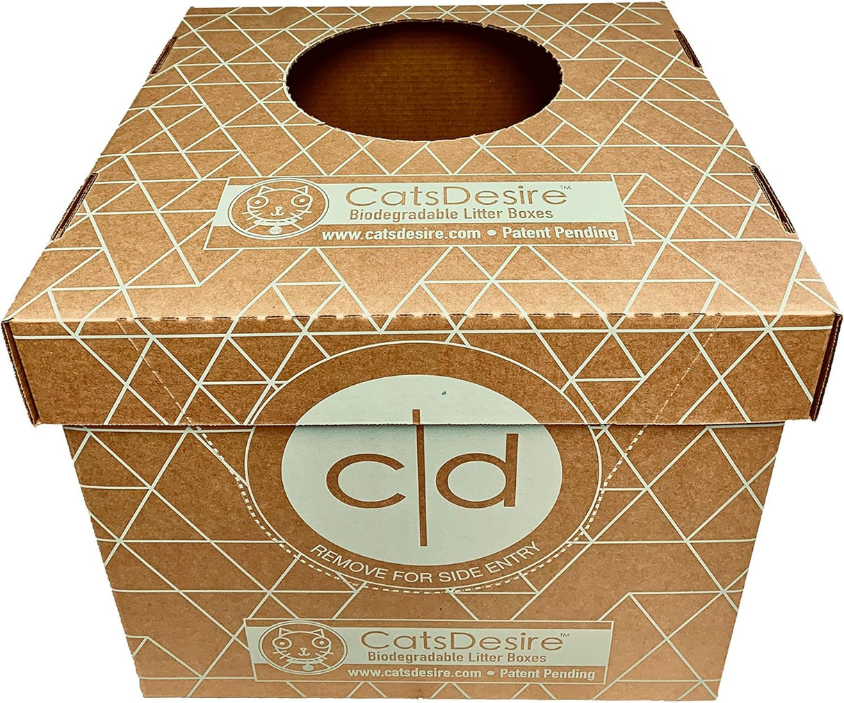 Caja de arena biodegradable de entrada superior o lateral