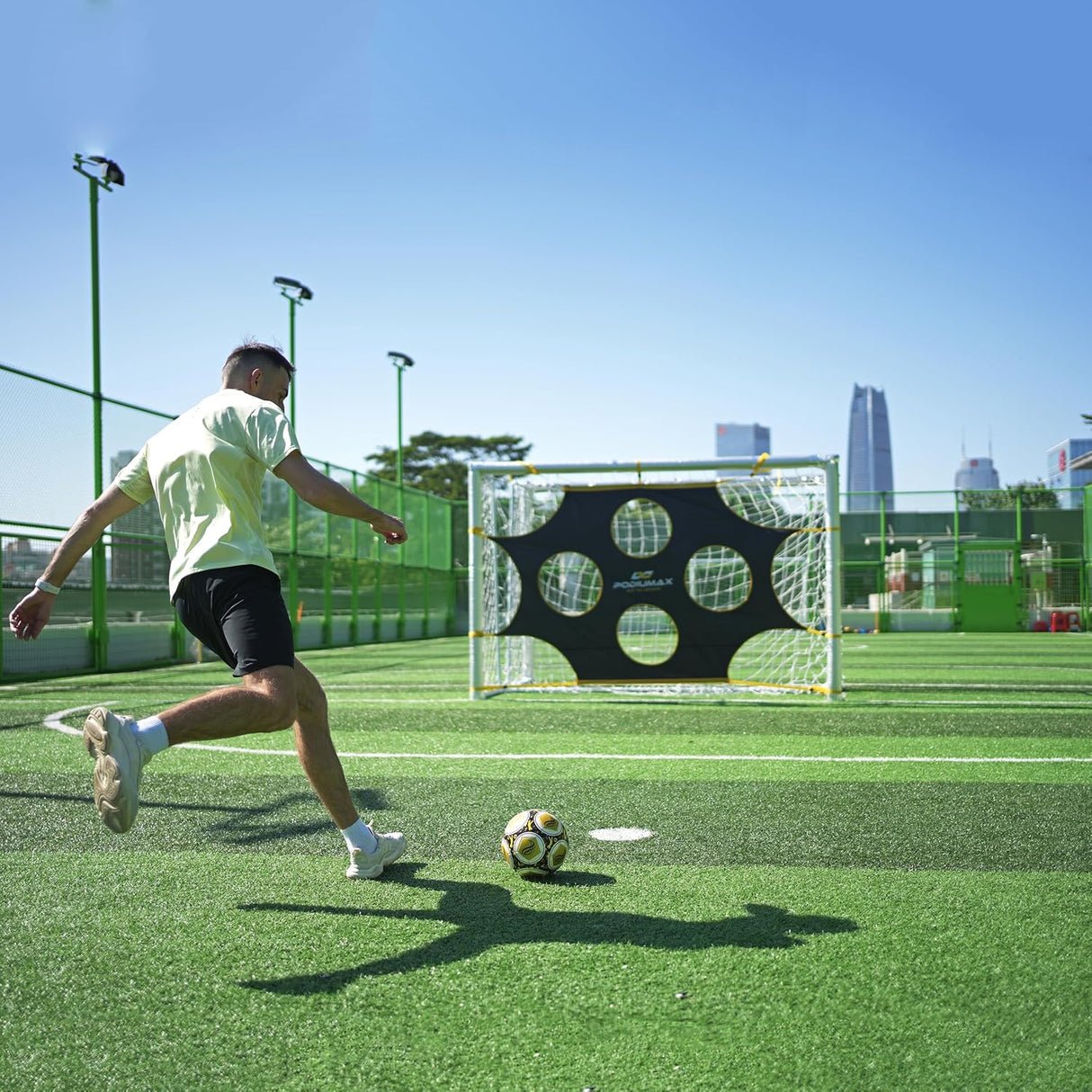 Red de portería de fútbol con 10 zonas de puntuación, 12x6 pies