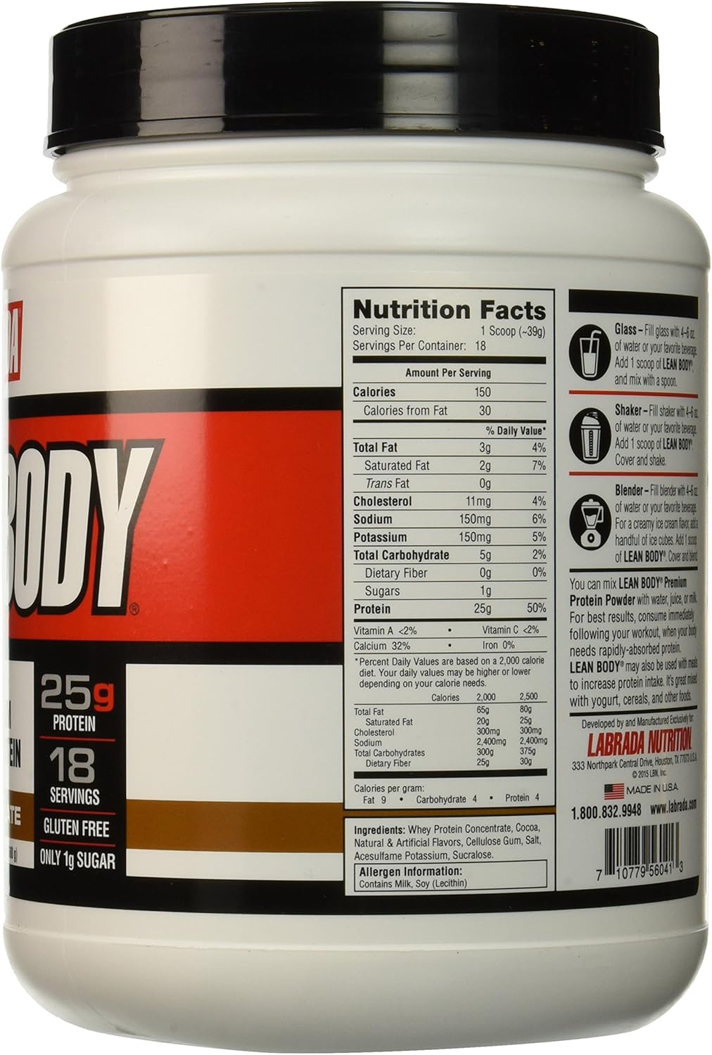 Proteína en polvo Lean Body Premium Whey Labrada 24oz