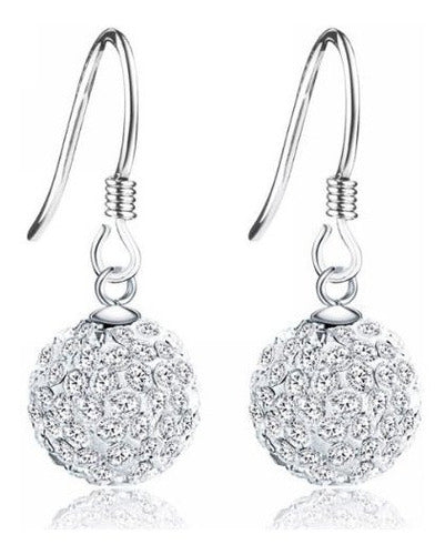 Pendientes colgantes de cristal blanco como la nieve