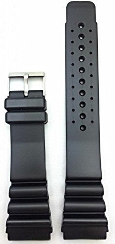 Banda De Reloj De Goma Negra De 24 Mm Cómoda Y Duradera