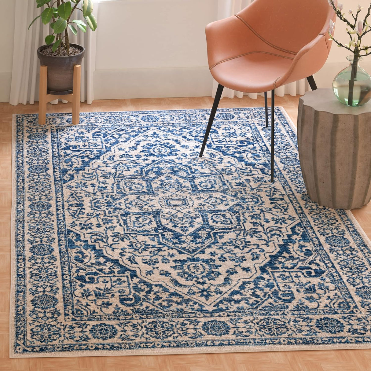 Alfombra decorativa cuadrada de medallón BNT832M