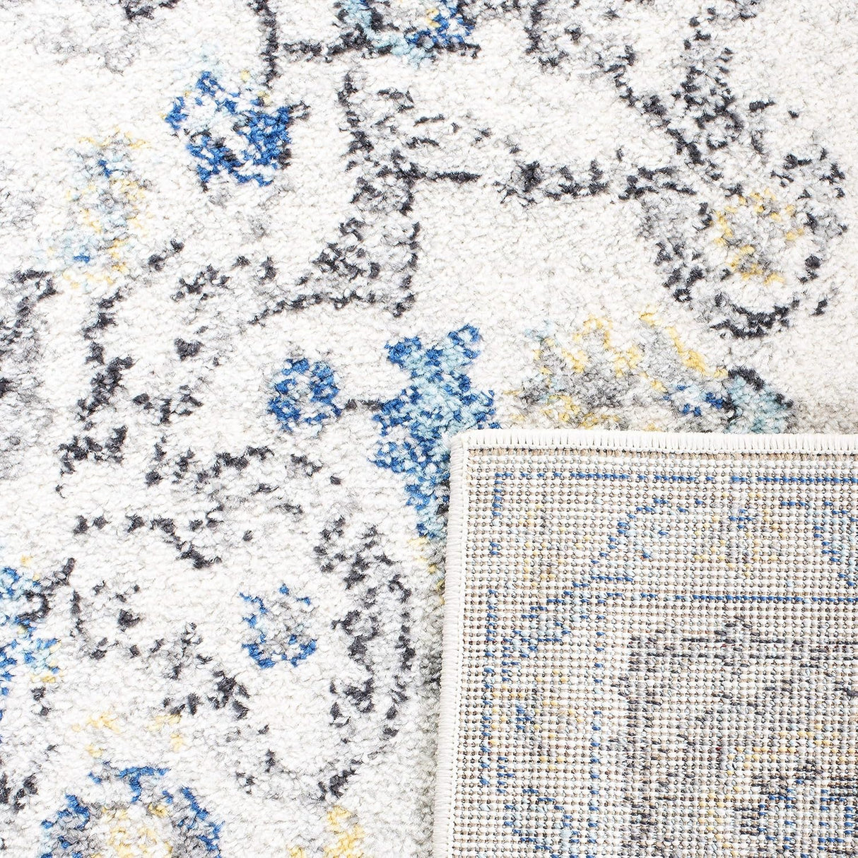 Alfombra Runner Medallón Copo de Nieve, Diseño Desgastado, MAD603F