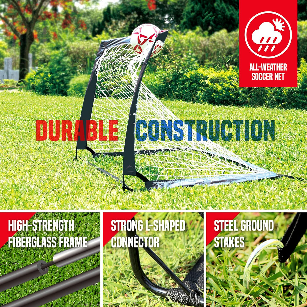 NET PLAYZ Porterías de fútbol Red de fútbol para niños