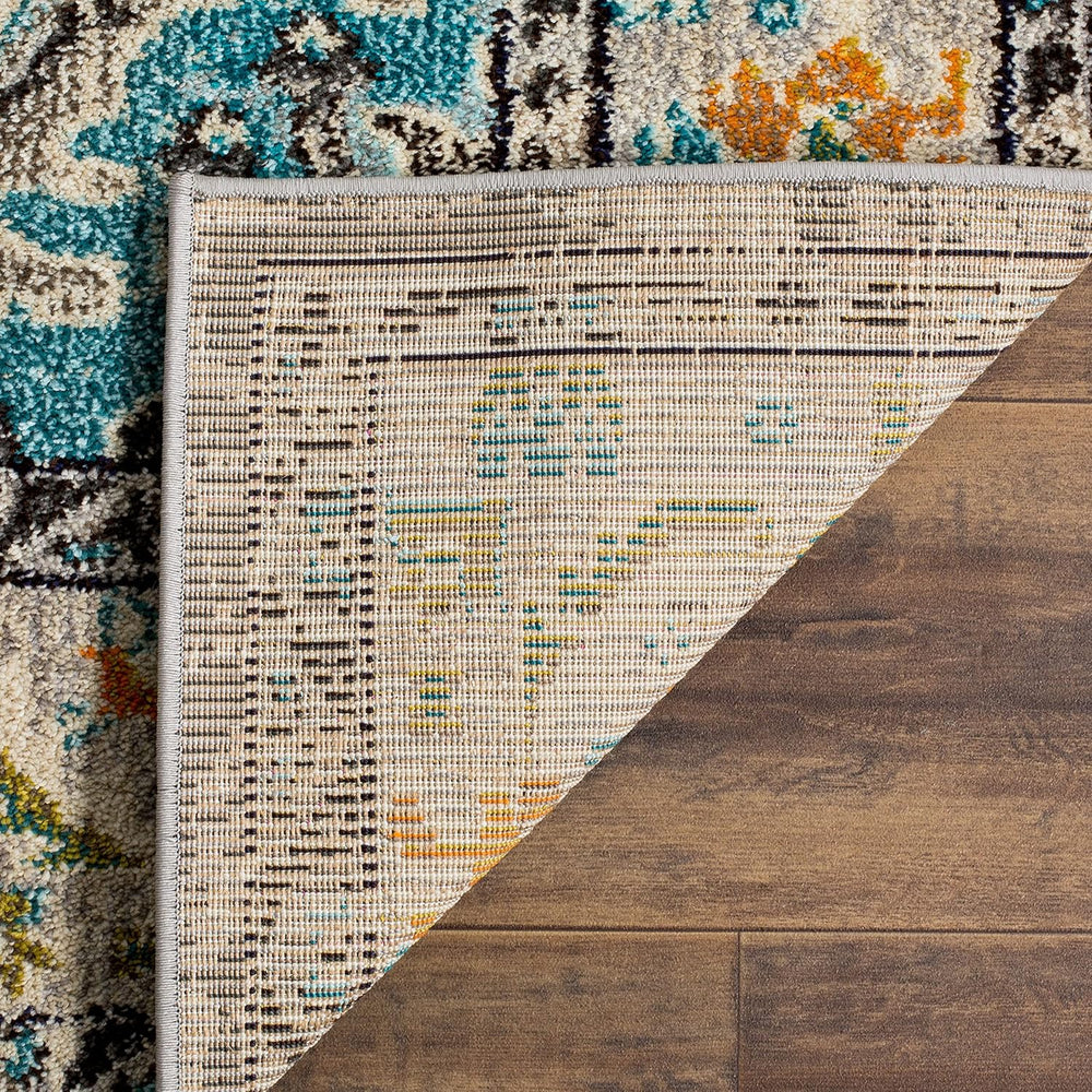 Alfombra de Área Medallón Boho Chic, Diseño Distinguido, MNC243G