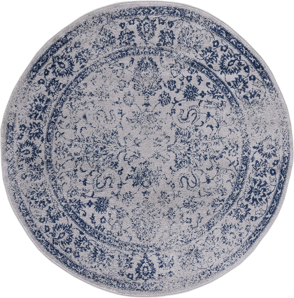 Alfombra redonda oriental desgastada ADR109P para sala y entrada