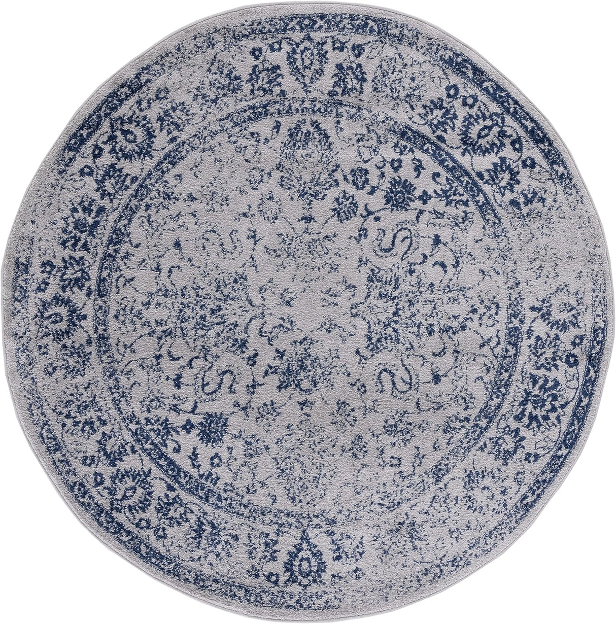 Alfombra redonda oriental desgastada ADR109P para sala y entrada