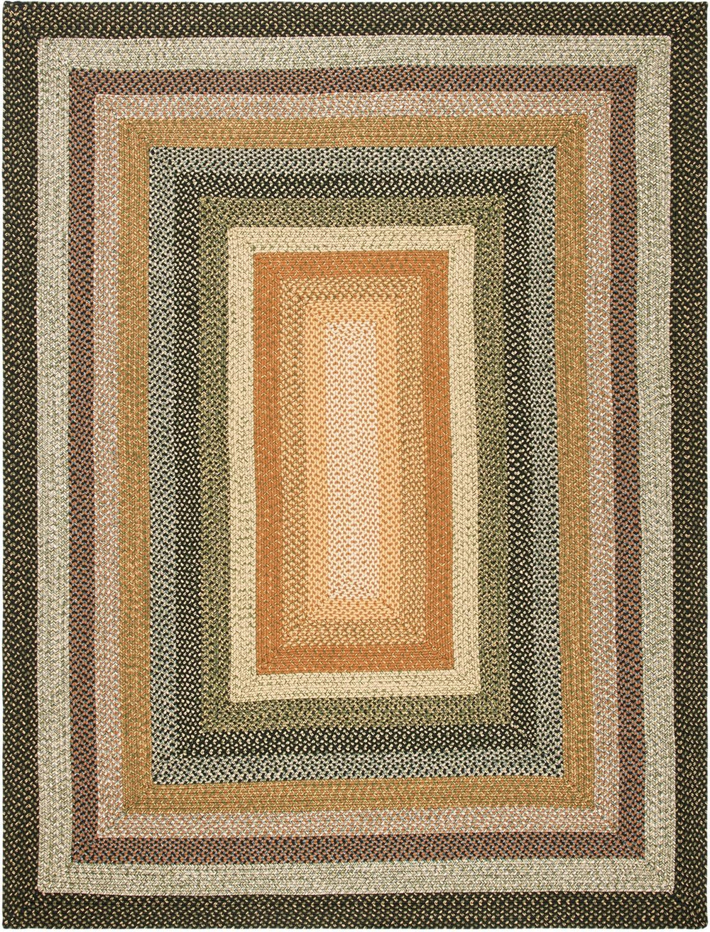 Alfombra de área trenzada, diseño geométrico, lavable, BRD308A