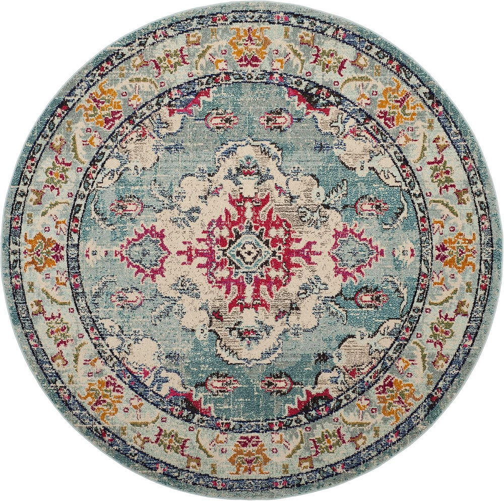Alfombra Redonda Boho Chic Medallón Distressed MNC243J