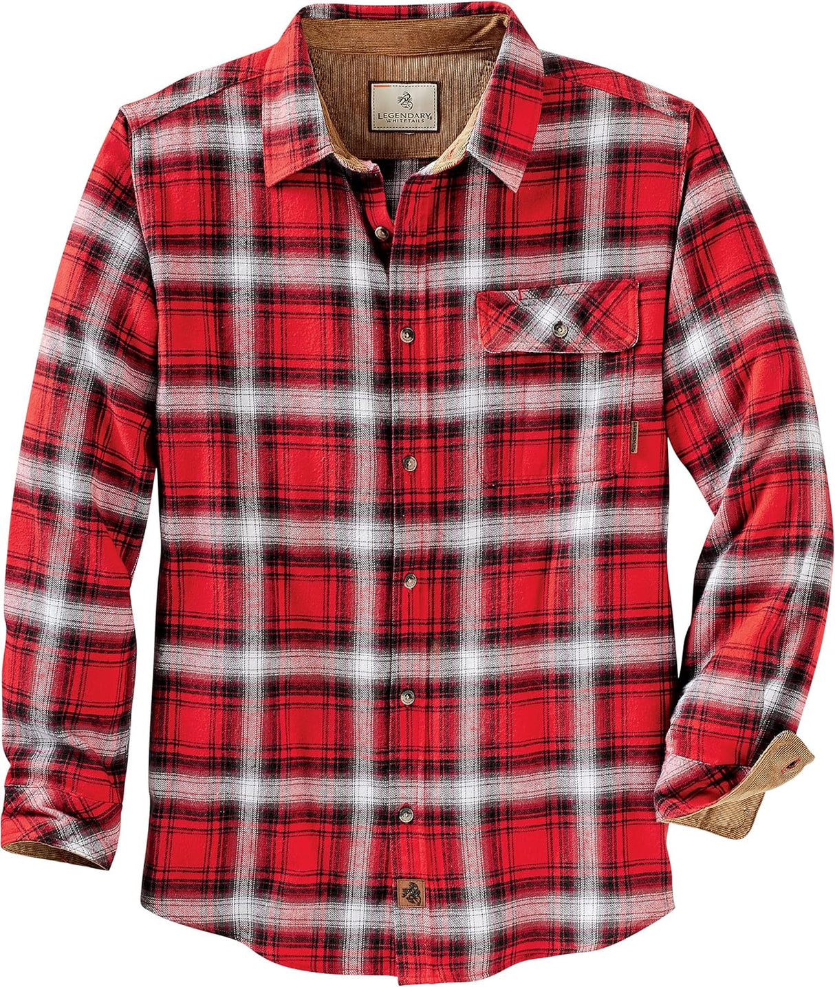 Camisa de franela para hombre talla L color roja