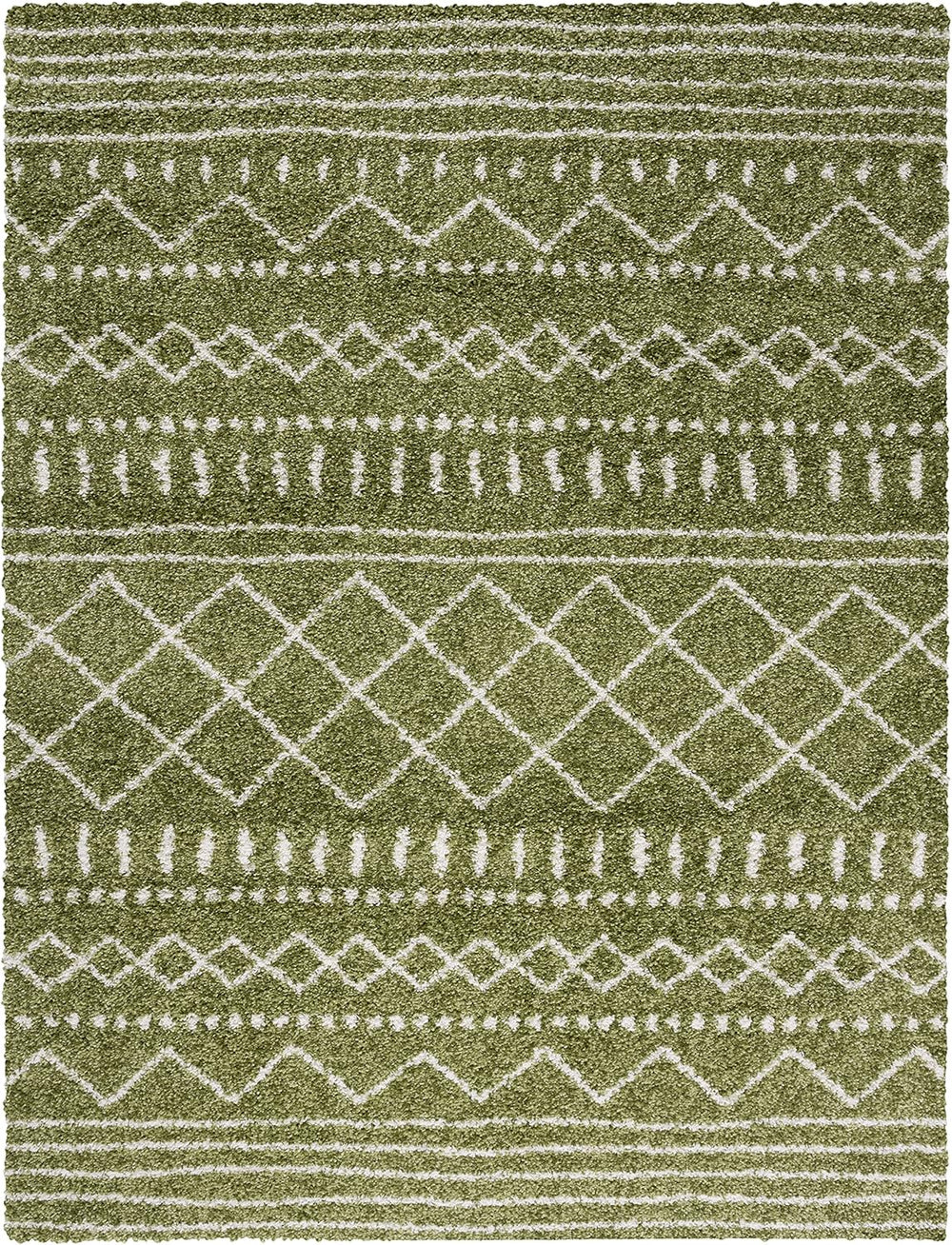 Alfombra de área Shag - Diseño marroquí, fácil cuidado, 1.6