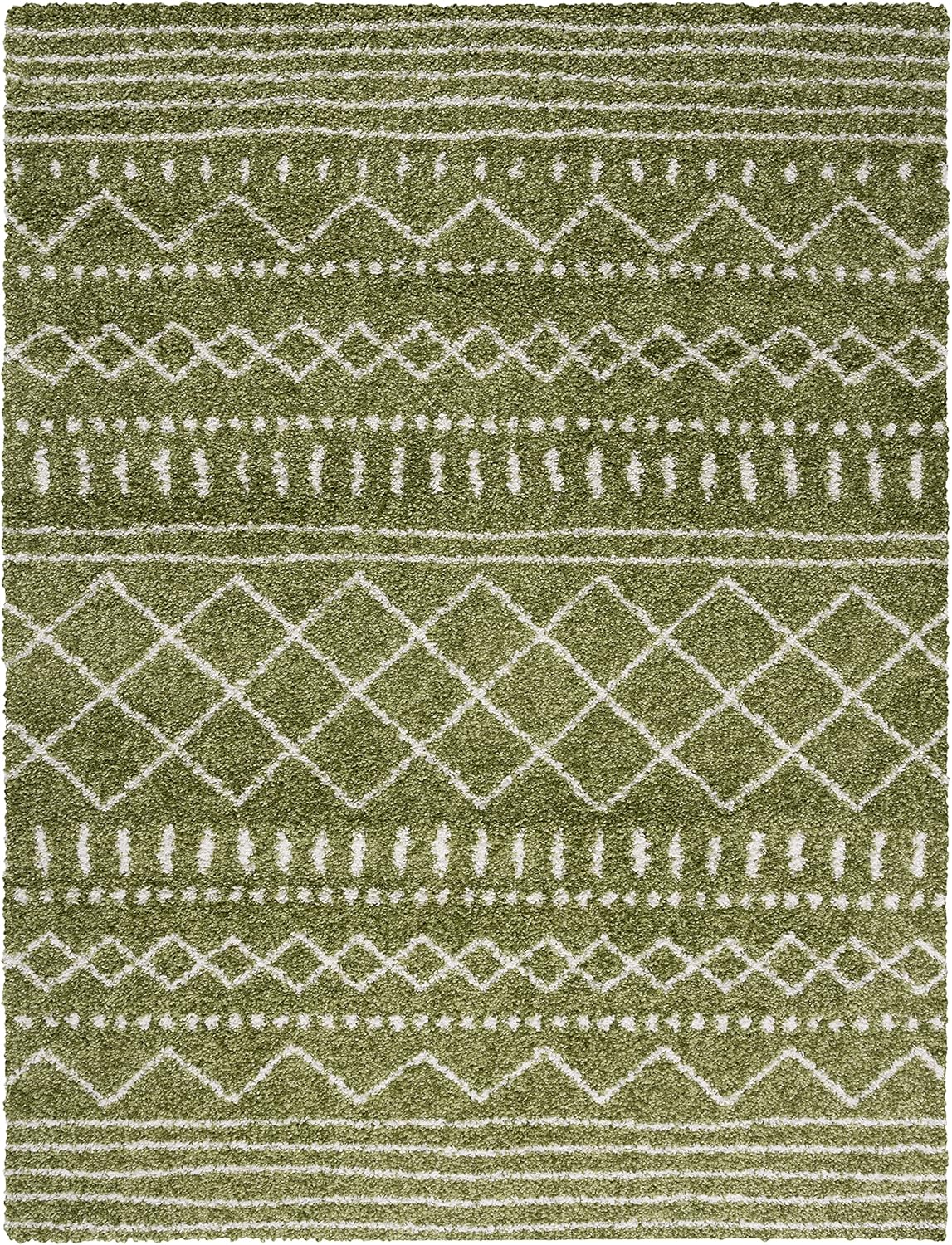 Alfombra de área Shag - Diseño marroquí, fácil cuidado, 1.6