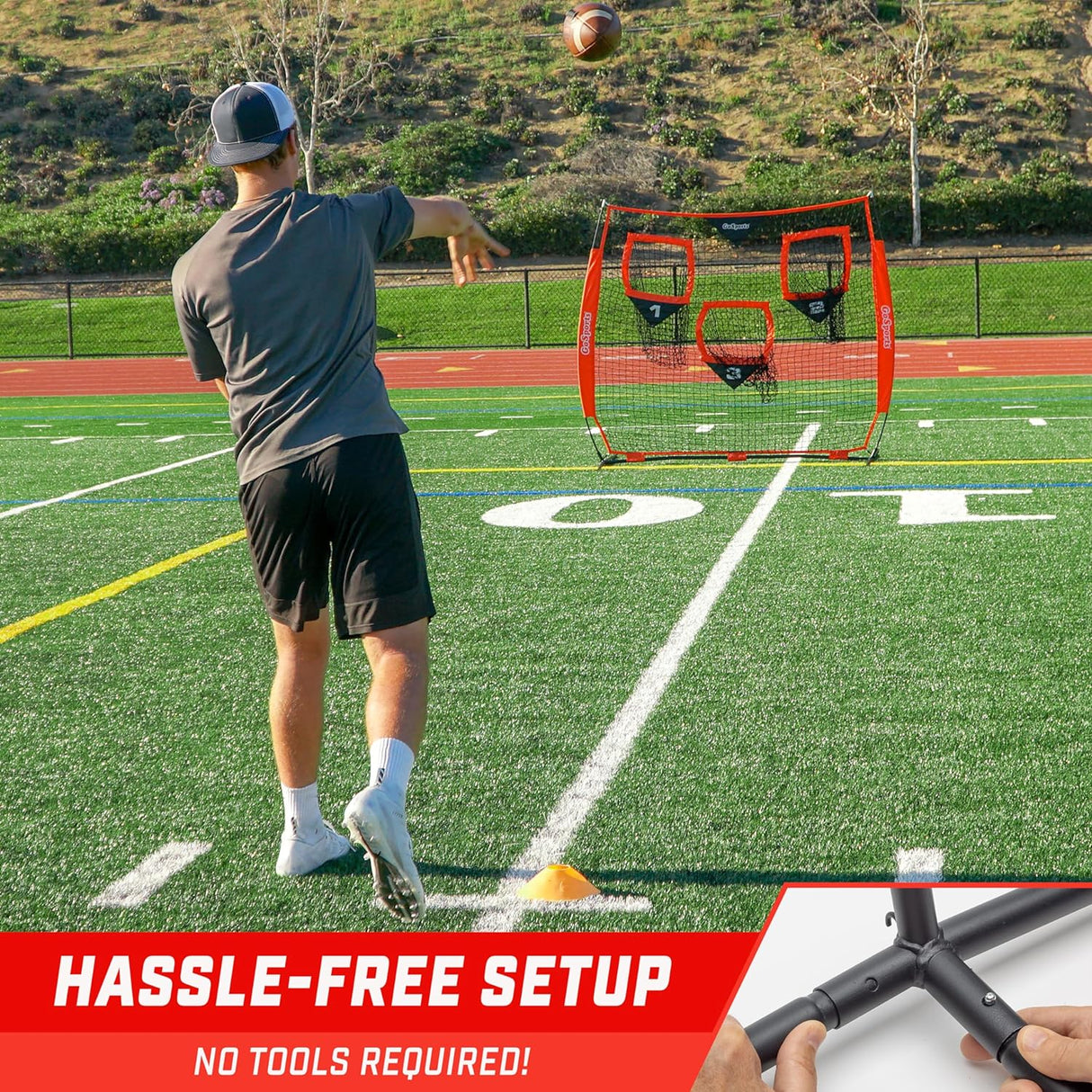 Red de lanzamiento de fútbol – Elige entre 8x8 pies o 6x6 pies