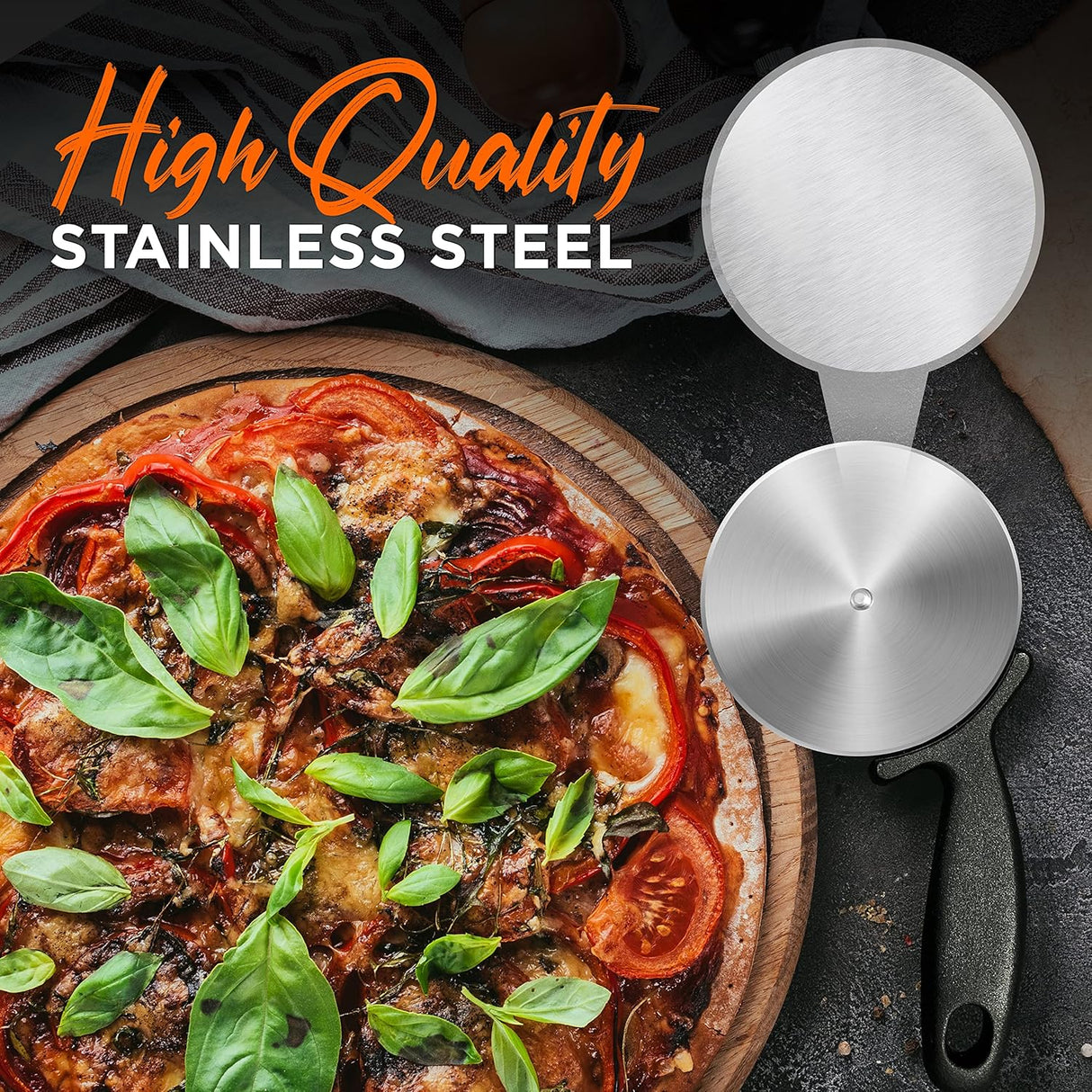 Rueda cortadora de pizza de acero NUTRICHEF NCPIZCUT9