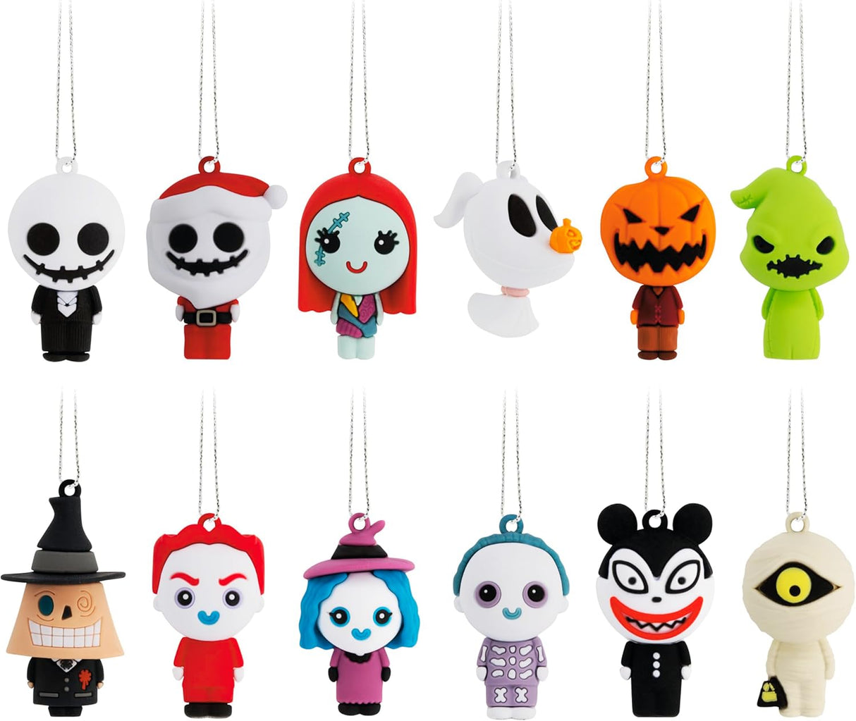 Mini árbol de Navidad Hallmark con 12 adornos de pesadilla